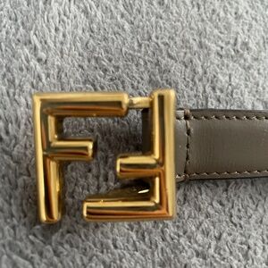 Authentic FF Fendi Leather Women Belt